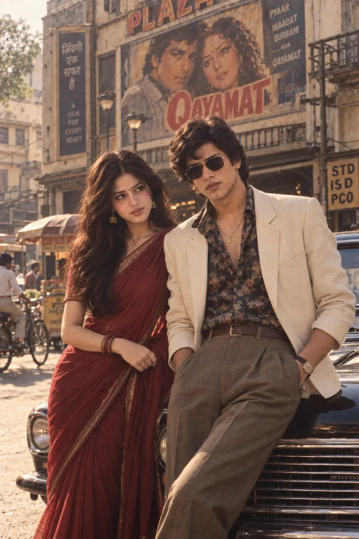 80s Bollywood Couple Portrait